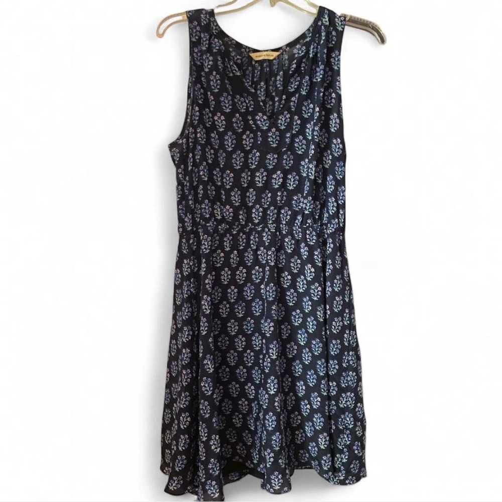 Rebecca Taylor Silk Blue Floral Skater Dress